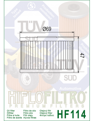 HiFlo oljefilter HF114