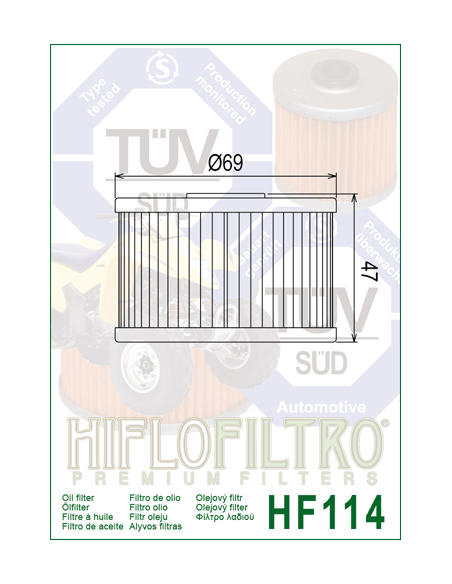 HiFlo oljefilter HF114