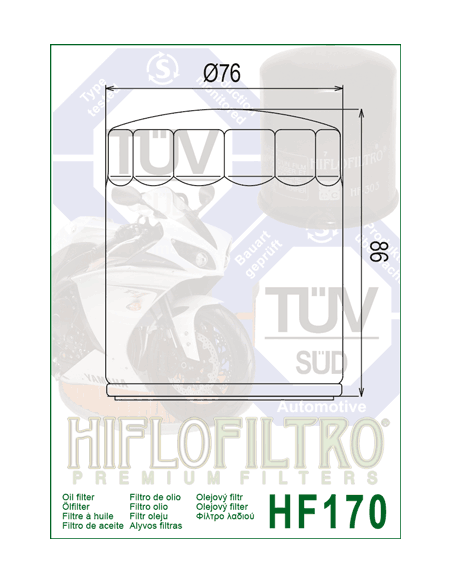 HiFlo oljefilter HF170B