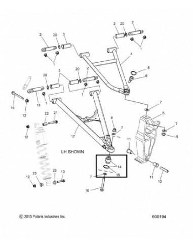 Sno-X Kulled A-arm nedre Polaris (vänd tjocka sidan med fasn