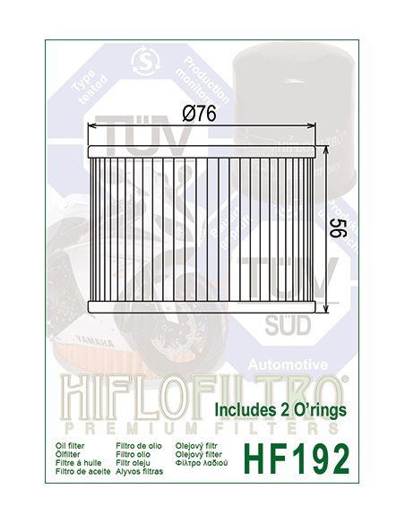 Hiflo oljefilter HF192