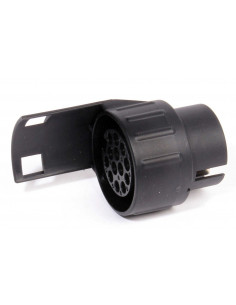 Adapter släpvagnsuttag 7 till 13 pol. Svart plast