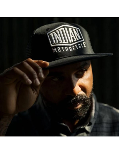 Indian Shield Patch Trucker Keps - Svart