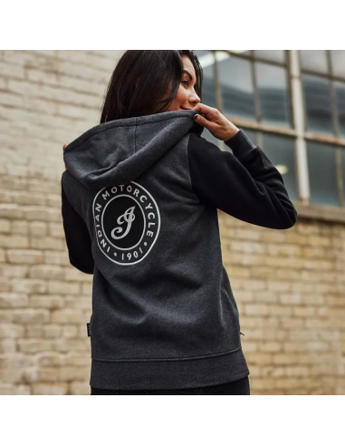 Indian Women's Contrast Hoodie - Svart/Grå