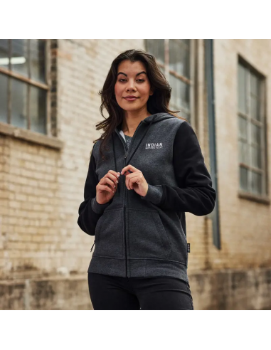 Indian Women's Contrast Hoodie - Svart/Grå