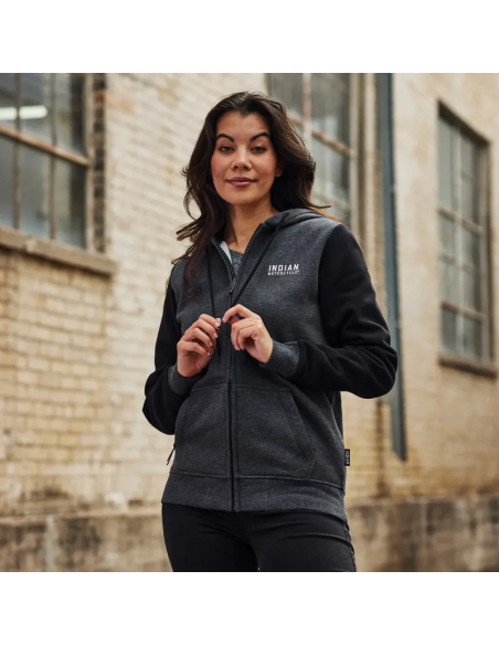 Indian Women's Contrast Hoodie - Svart/Grå