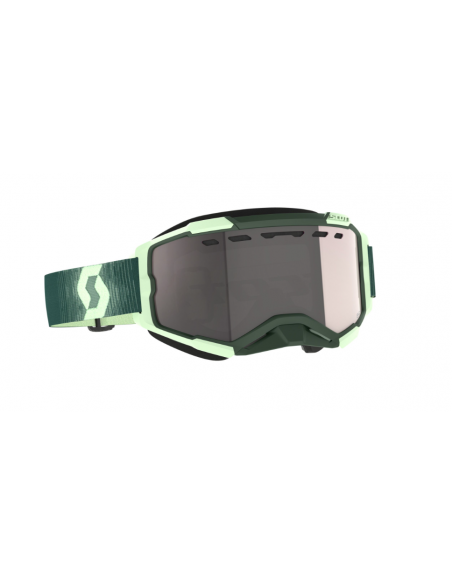 Scott Fury Snow Cross - Mörkgrön/Mint / Silver Chrome