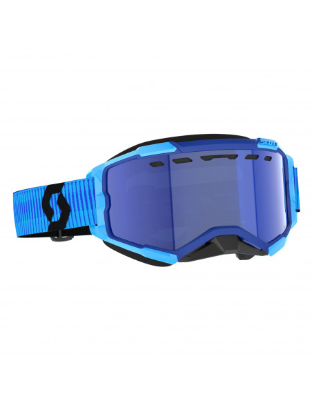 Scott Fury Snow Cross - Blå/Svart / Enhancer Blå Chrome